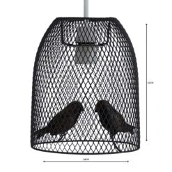 Livry Bird Grey Easy Fit Pendant Shade 11 Livry Bird Grey Easy Fit Pendant Shade -Dunelm 1000111889 alt04