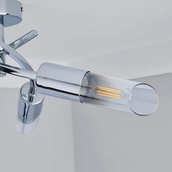 Corvus 3 Light Chrome Semi Flush Ceiling Light 5 Corvus 3 Light Chrome Semi Flush Ceiling Light - Image 3