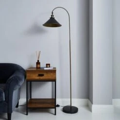 Logan Grey Industrial Floor Lamp -Dunelm 1000139093 alt01