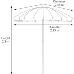 2.5m Rainbow Tilt Beach Parasol 9 2.5m Rainbow Tilt Beach Parasol -Dunelm 1000159337 alt09