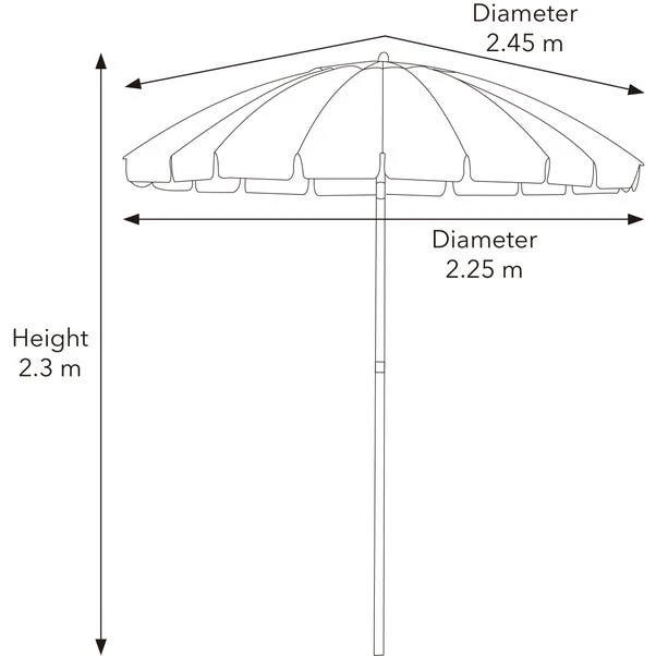 2.5m Rainbow Tilt Beach Parasol 6 2.5m Rainbow Tilt Beach Parasol - Image 4