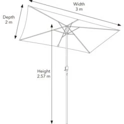 3m Grey Rectangular Crank Parasol 9 3m Grey Rectangular Crank Parasol -Dunelm 1000159352 alt09
