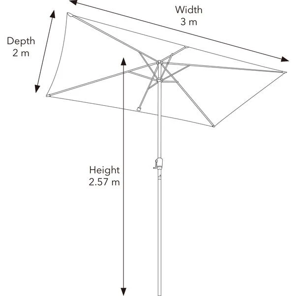 3m Grey Rectangular Crank Parasol 6 3m Grey Rectangular Crank Parasol - Image 4
