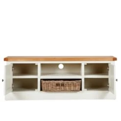 Compton Ivory Wide TV Unit With Baskets For TVs Up To 60" -Dunelm 1000162417 alt02