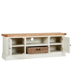 Compton Ivory Wide TV Unit With Baskets For TVs Up To 60" -Dunelm 1000162417 alt03