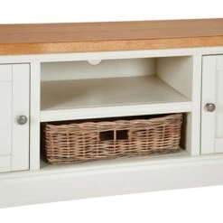 Compton Ivory Wide TV Unit With Baskets For TVs Up To 60" -Dunelm 1000162417 alt05