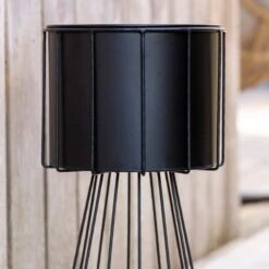 Black Plant Pot On Wire Stand -Dunelm 1000182676 alt02