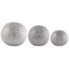 Set Of 3 Silver Ceramic Dimpled Sphere Ornaments -Dunelm 30196462