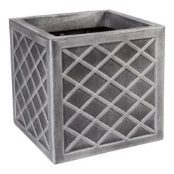 Square Grey Lazio Planter -Dunelm 30203272 alt01