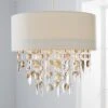Mila Ivory Jewel Shade Easy Fit Pendant Shade -Dunelm 30244165