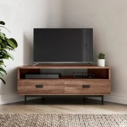 Fulton Pine Effect Corner TV Unit For TVs Up To 50"