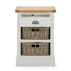 Compton Tall Side Table With Baskets, Ivory -Dunelm 30666561 alt02
