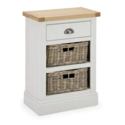 Compton Tall Side Table With Baskets, Ivory -Dunelm 30666561 alt03