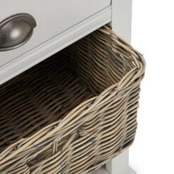 Compton Tall Side Table With Baskets, Ivory -Dunelm 30666561 alt06