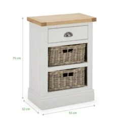 Compton Tall Side Table With Baskets, Ivory -Dunelm 30666561 alt09