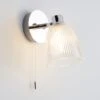 Bremont Ribbed Glass Bathroom Wall Light -Dunelm 30671379