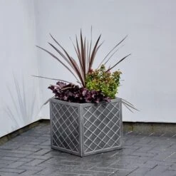 Square Grey Lazio Planter -Dunelm 30674494 alt01
