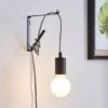 Bradford Plug In Flex Wall Light Set, Black -Dunelm 30713763