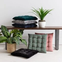 Clara Velvet Seat Pad 20 Clara Velvet Seat Pad -Dunelm 30715625 alt07