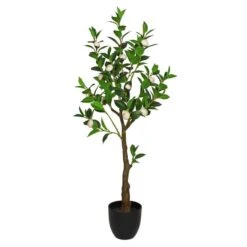 Artificial Camellia Tree In Black Plant Pot -Dunelm 30724534 alt04