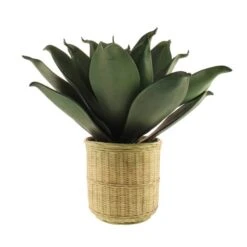 Artificial Agave In Bamboo Plant Pot 11 Artificial Agave In Bamboo Plant Pot -Dunelm 30726492 alt04