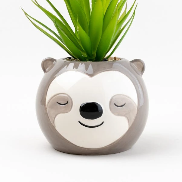 Artificial Succulent In Sloth Plant Pot 4 Artificial Succulent In Sloth Plant Pot - Image 2