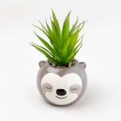 Artificial Succulent In Sloth Plant Pot 8 Artificial Succulent In Sloth Plant Pot -Dunelm 30735964 alt02