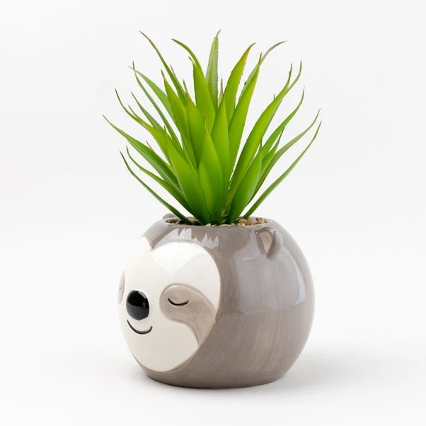 Artificial Succulent In Sloth Plant Pot 6 Artificial Succulent In Sloth Plant Pot - Image 4