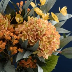 Florals Forever Artificial Autumn Hydrangea And Eucalyptus Bouquet -Dunelm 30742280 alt02