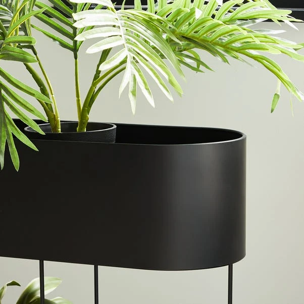 Oval Wide Metal Plant Stand 4 Oval Wide Metal Plant Stand - Image 2