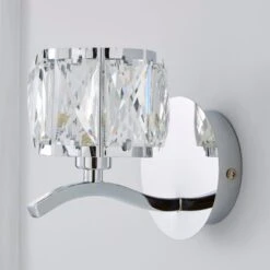 Set Of 2 Kleio Glass Chrome Wall Light -Dunelm 30762443 alt02