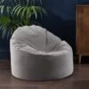 Eliza Velvet Grey Bean Bag Chair