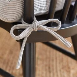 Corduroy Grey Box Style Seat Pad -Dunelm 30771930 alt02