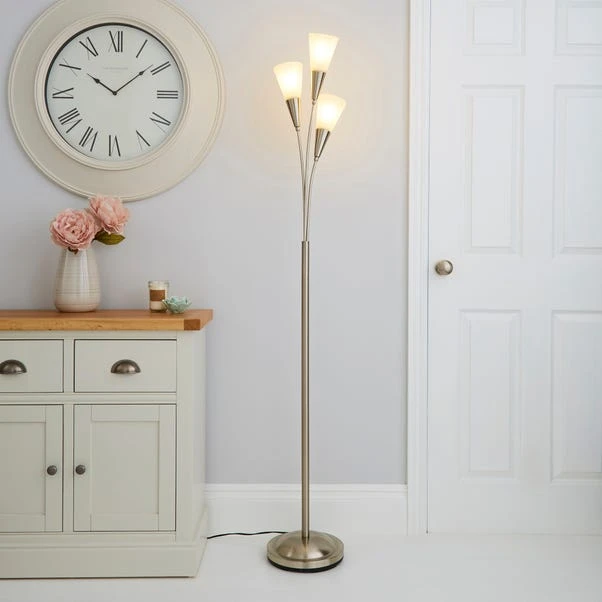 Marble Glass Satin Nickel Floor Lamp 3 Marble Glass Satin Nickel Floor Lamp