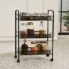 Black Mesh 3 Tier Storage Trolley -Dunelm 30795874