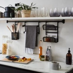 Pack Of 5 Matt Black Rail Hooks -Dunelm 30795887 alt07