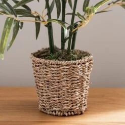 Artificial Small Bamboo In Woven Plant Pot -Dunelm 30796690 alt03
