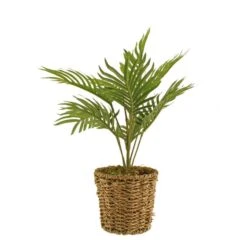 Artificial Small Palm In Woven Plant Pot -Dunelm 30796711 alt04