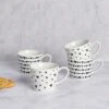 Set Of 4 Black And White Heart Mugs -Dunelm 30797545