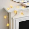 Gold Metal Mesh Star LED String Lights 1 Gold Metal Mesh Star LED String Lights -Dunelm 30798954