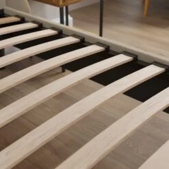 Mason Buttoned Woven Fabric Bed Frame -Dunelm 30800061 alt03