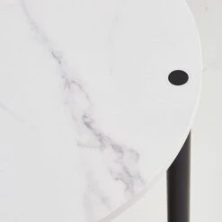 Aiko Side Table With 1 LED Light, Black And Marble Effect -Dunelm 30802418 alt02