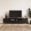 Fulton Extra Wide TV Unit, Black For TVs Up To 80" -Dunelm 30803125