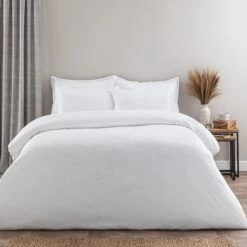 Croston Waffle White Duvet Cover And Pillowcase Set 39 Croston Waffle White Duvet Cover And Pillowcase Set -Dunelm 30807783 alt01