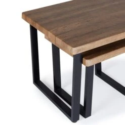 Freddie Nest Coffee Table, Rustic Wood Effect -Dunelm 30809245 alt05