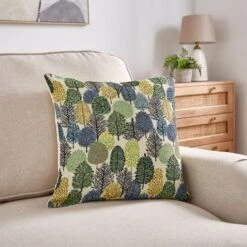 Jacquard Trees Cushion Cover