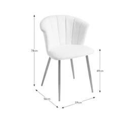 Kendall Dining Chair, Boucle -Dunelm 30828528 alt09