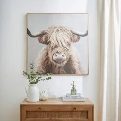 Highland Cow Framed Canvas