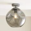 Alexis Smoked Flush Ceiling Light 1 Alexis Smoked Flush Ceiling Light -Dunelm 30834019