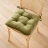 Velour Seat Pad Olive 1 Velour Seat Pad Olive -Dunelm 30836443